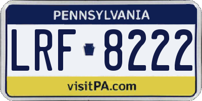 PA license plate LRF8222