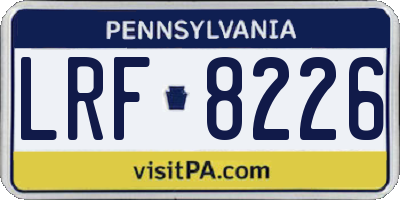PA license plate LRF8226