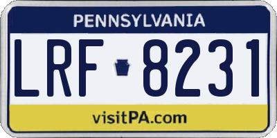PA license plate LRF8231