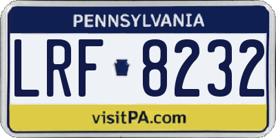 PA license plate LRF8232