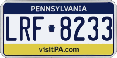 PA license plate LRF8233