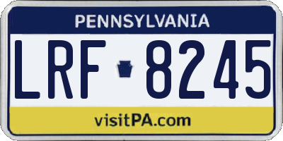 PA license plate LRF8245