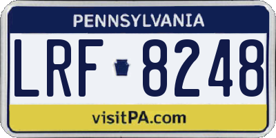 PA license plate LRF8248