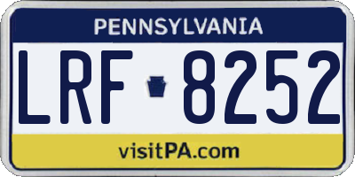 PA license plate LRF8252