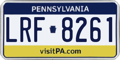 PA license plate LRF8261