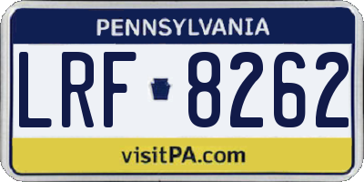 PA license plate LRF8262