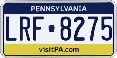 PA license plate LRF8275