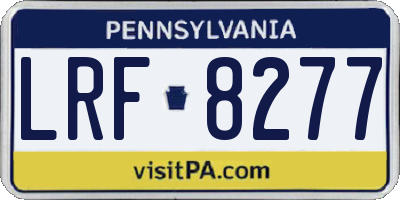 PA license plate LRF8277