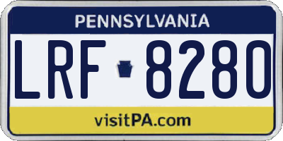 PA license plate LRF8280
