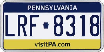 PA license plate LRF8318