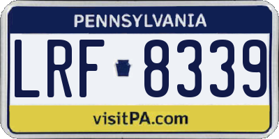 PA license plate LRF8339