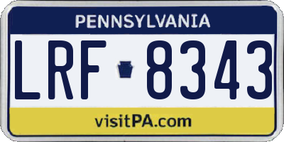 PA license plate LRF8343