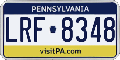 PA license plate LRF8348