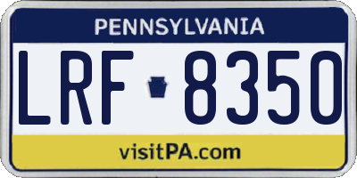 PA license plate LRF8350