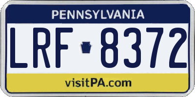 PA license plate LRF8372