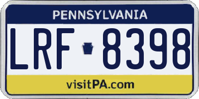 PA license plate LRF8398