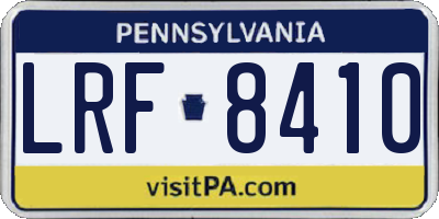 PA license plate LRF8410