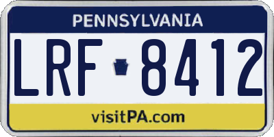 PA license plate LRF8412