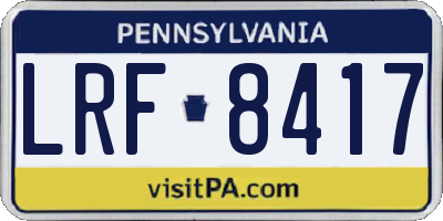 PA license plate LRF8417