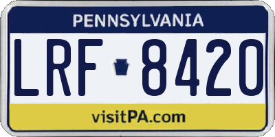 PA license plate LRF8420