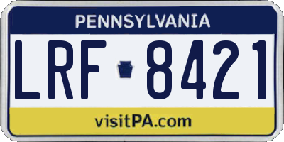 PA license plate LRF8421