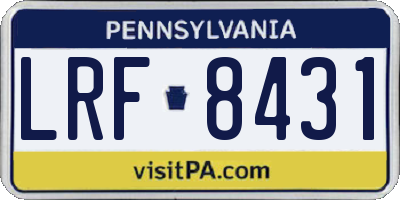 PA license plate LRF8431