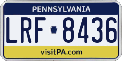 PA license plate LRF8436