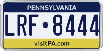 PA license plate LRF8444