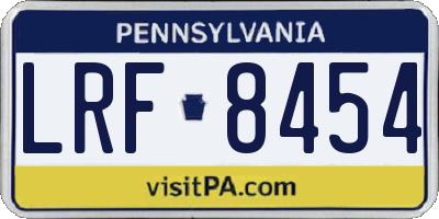 PA license plate LRF8454