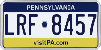 PA license plate LRF8457