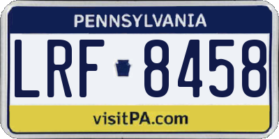 PA license plate LRF8458