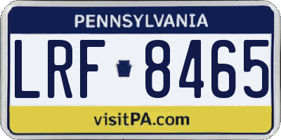 PA license plate LRF8465