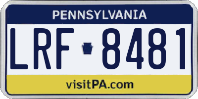 PA license plate LRF8481