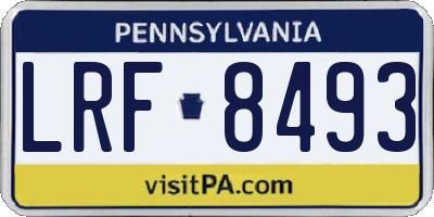 PA license plate LRF8493