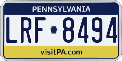 PA license plate LRF8494
