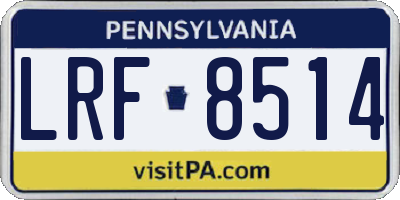 PA license plate LRF8514
