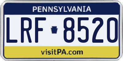 PA license plate LRF8520