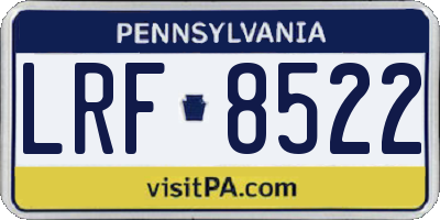 PA license plate LRF8522