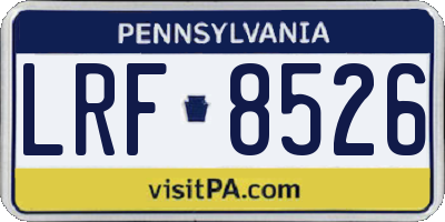 PA license plate LRF8526