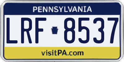 PA license plate LRF8537