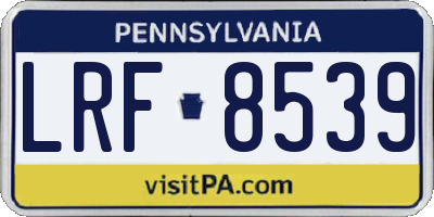 PA license plate LRF8539