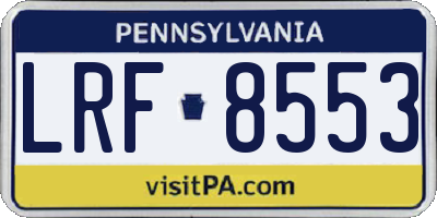 PA license plate LRF8553