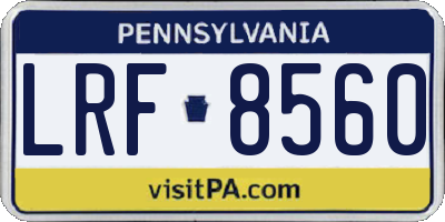PA license plate LRF8560