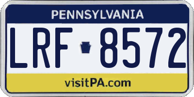 PA license plate LRF8572