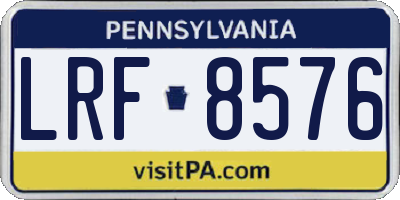 PA license plate LRF8576