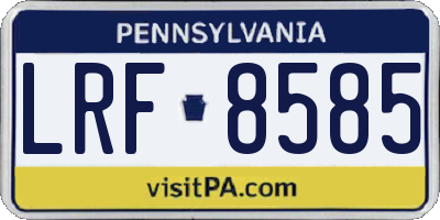 PA license plate LRF8585