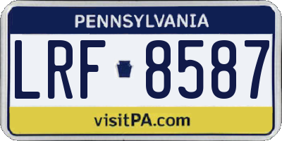 PA license plate LRF8587