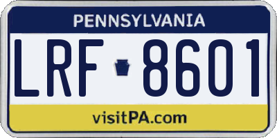 PA license plate LRF8601