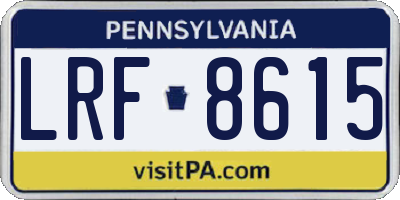 PA license plate LRF8615
