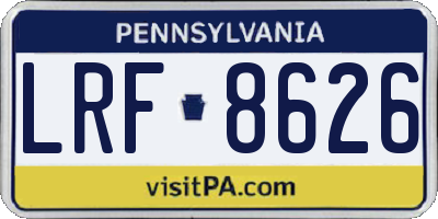 PA license plate LRF8626